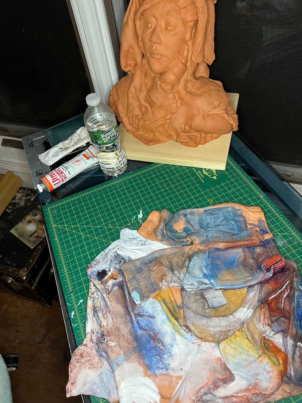 Mothers Load - Tired Mom Sculpture by Alli Plourde -Paint Tests