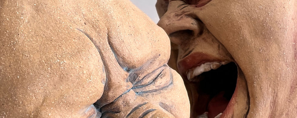 Figure Sculpting teeth, nose, eyes, emotion, surreal 