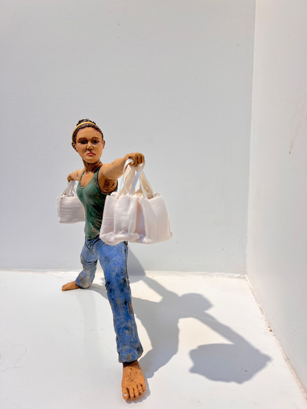 "Grocery Warrior" Collection: Tired Mom Sculptures by Alli Plourde