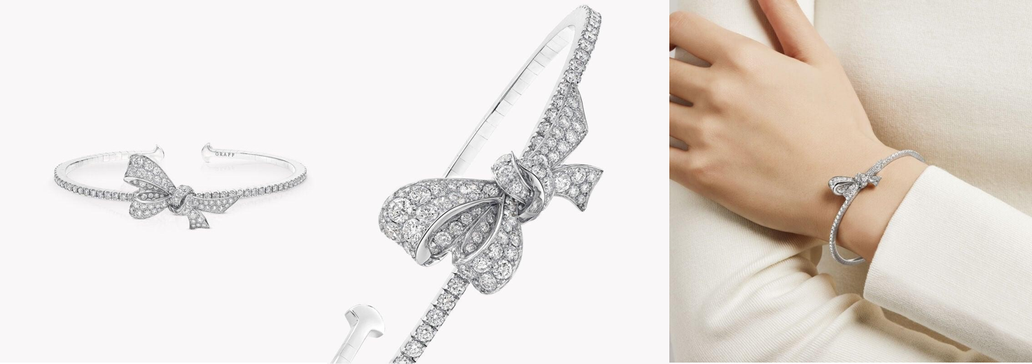 Tilda’s Bow Diamond Bangle WHITE GOLD