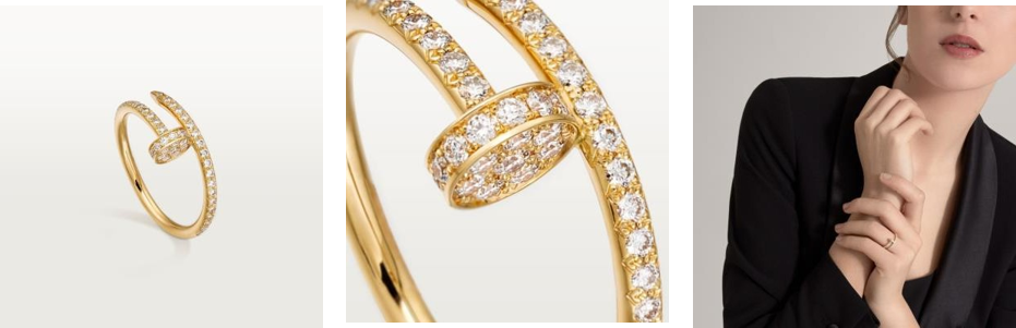 Juste Un Clou Ring, Small Model, Half- Paved