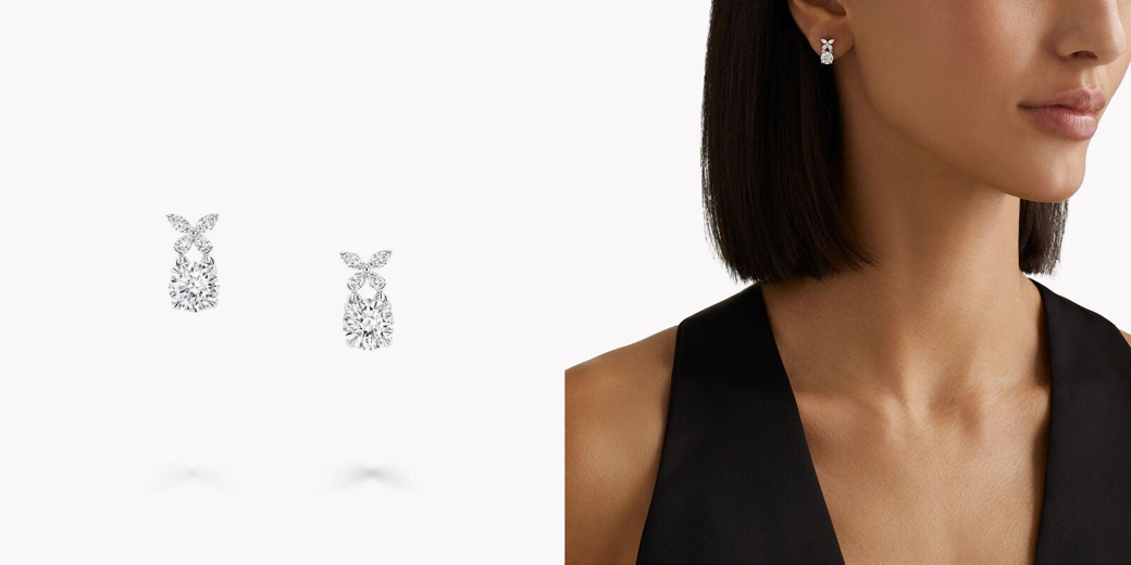 Classic Butterfly Round Diamond Earrings