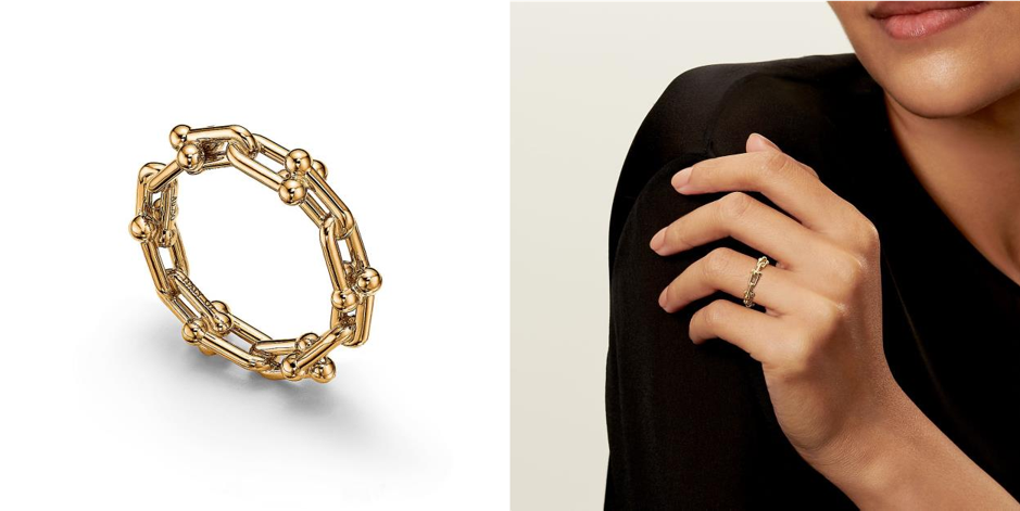 Micro Link Ring in Yellow Gold