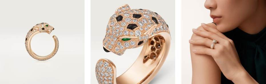 Panthère De Cartier Ring, Medium Model, Paved