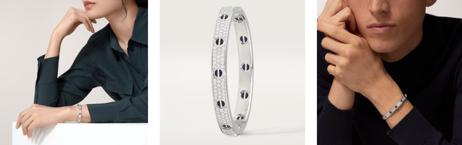 Love Bracelet, Classic Model, Paved, Ceramic