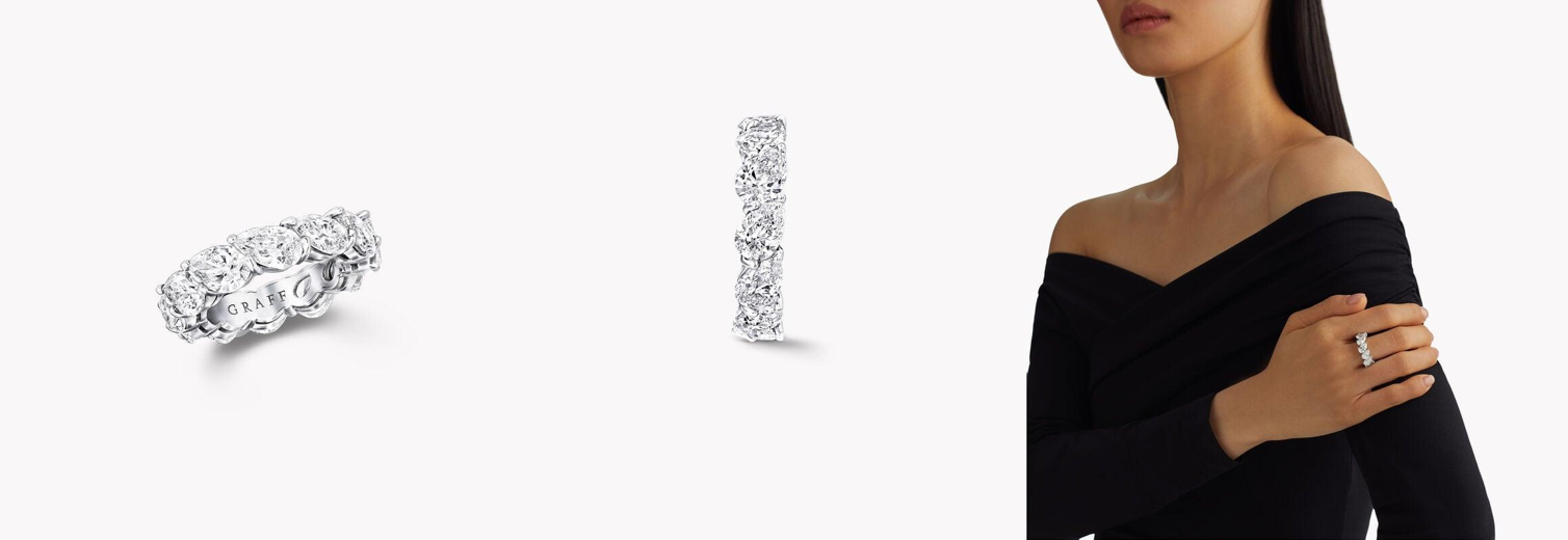 Claw Set Pear Shape Diamond Eternity Ring