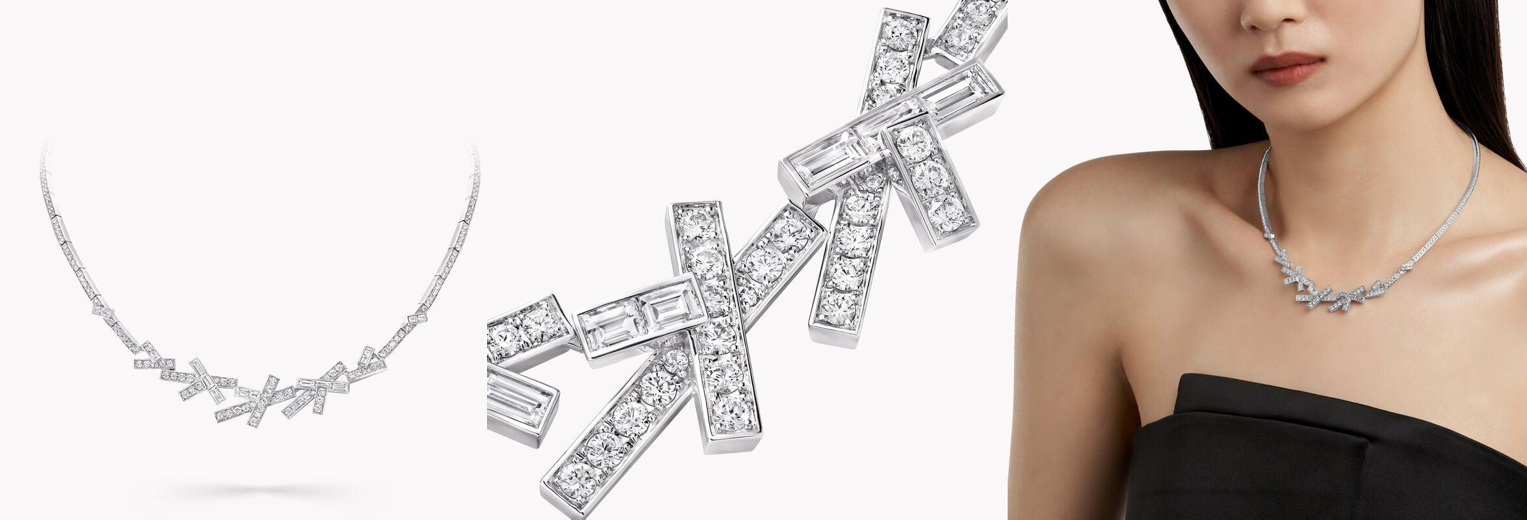 Threads Diamond Necklace WHITE GOLD