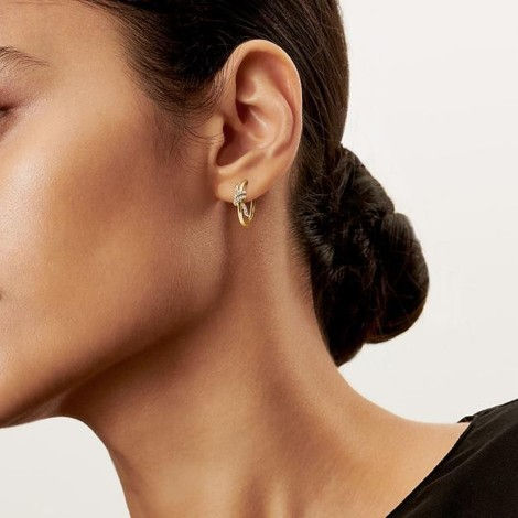 Hoop Earrings in Yellow Gold with Diamonds
