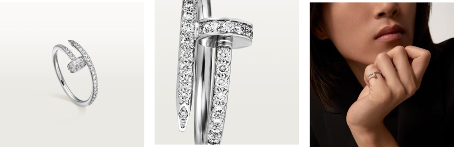 Juste Un Clou Ring, Small Model, Half- Paved