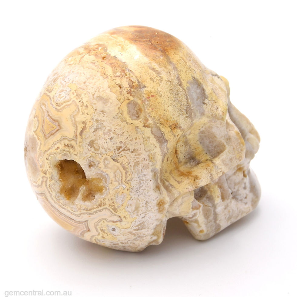 Thumbnail: Lace Agate Skull - Small — 210g — #0037