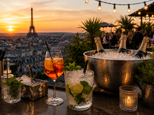 Rooftop à Paris : comment garder cocktails et champagne parfaitement frais tout l’été