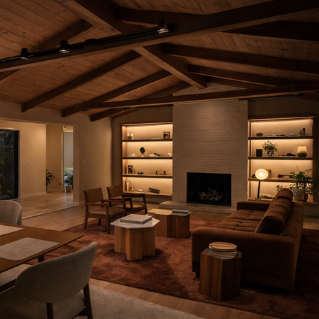 Furnished living room with thoughtful design and premium furnitures