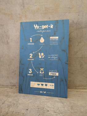 wood menu board print