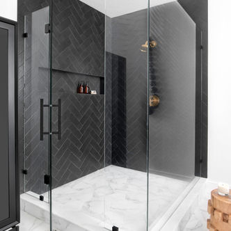 Boho Bold Primary Bath | Studio 790 Interior Design