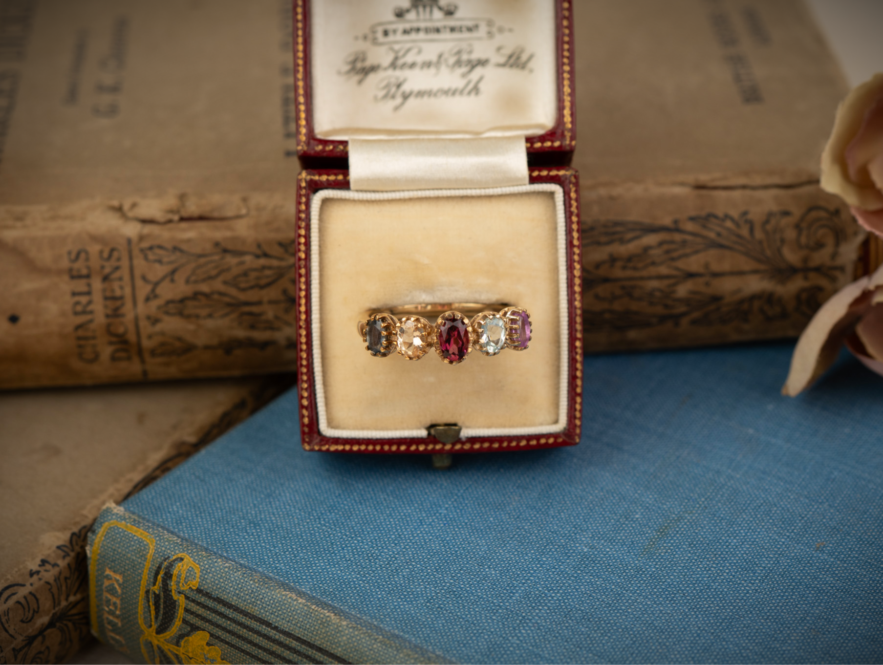 9CT GOLD MULTI GEM SET STACKING BAND