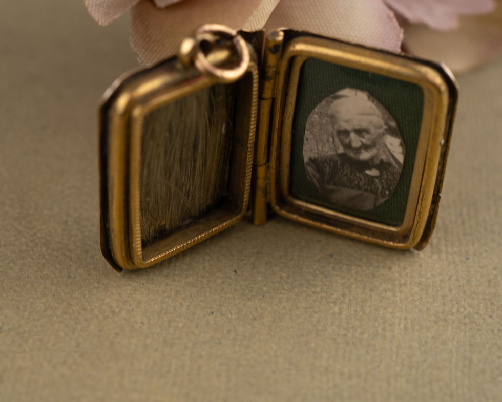 Thumbnail: Antique 9ct Gold Front and Back Memorial Locket · Anchor Cross · Original Contents