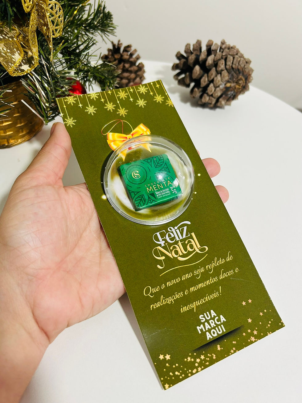 Miniatura: Cartão de Natal com chocolate Cacau Show