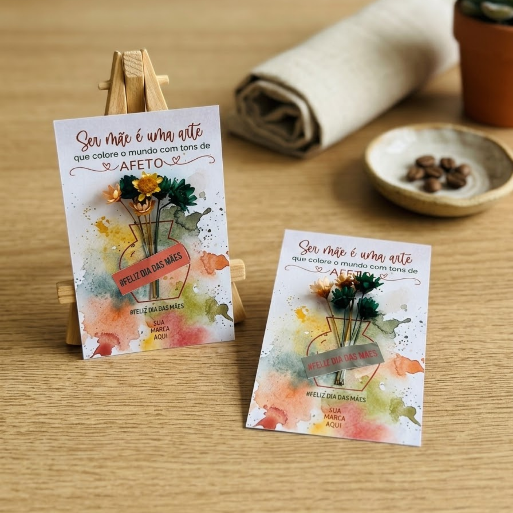 Cards com Flores Aromáticas - Dia das Mães 2026 - Personalizados