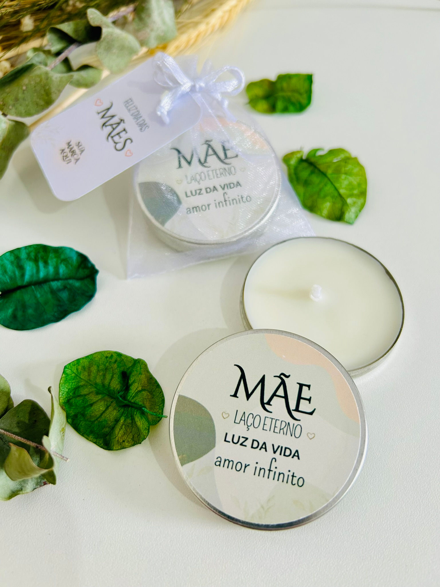 Mini Vela Aromática na Latinha Dia das Mães - 20g - 20 unidades