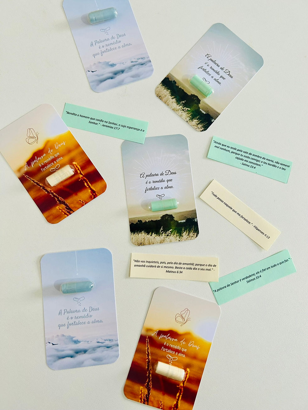 Miniatura: Cards com pílulas com Mensagens Bíblicas - Personalizadas