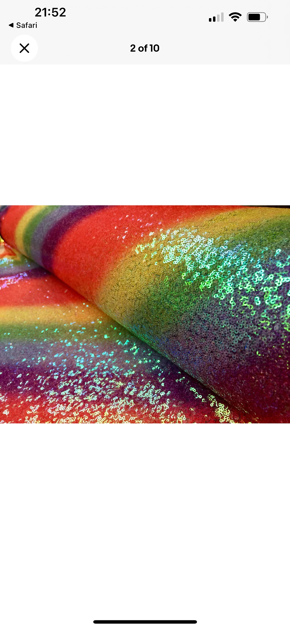 Thumbnail: Rainbow stripes multi sequin fabric 2 way stretch mesh backing