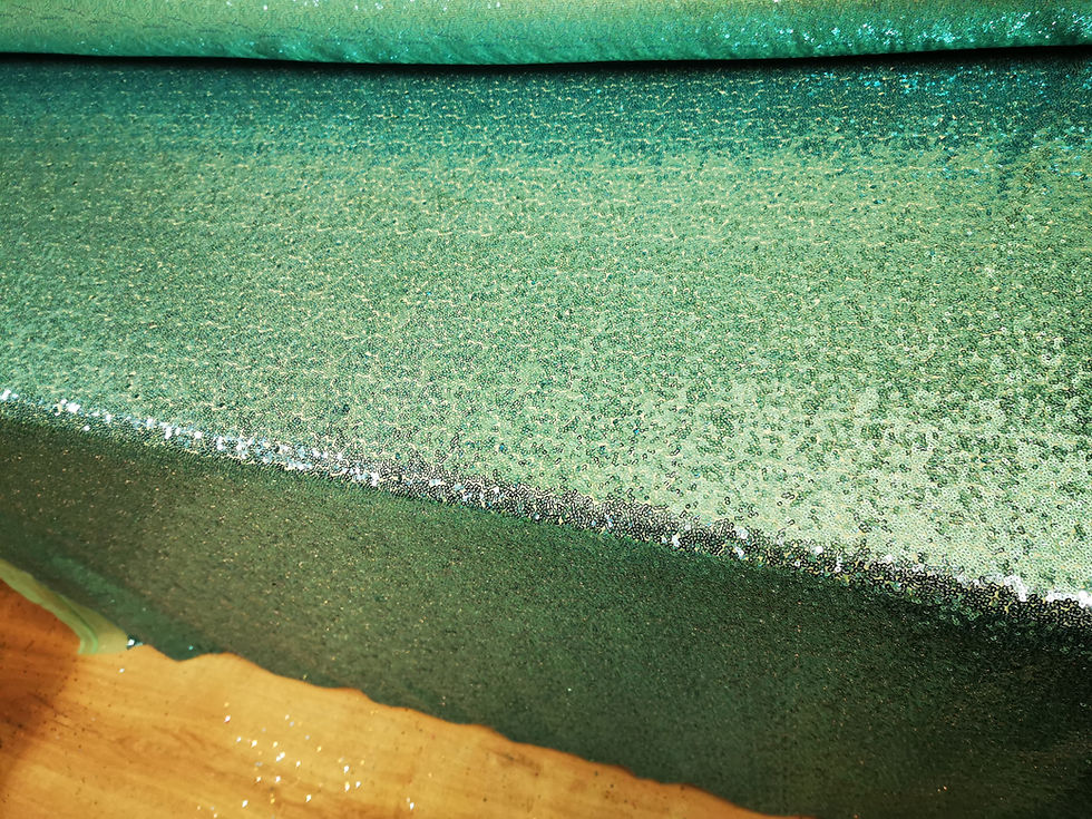 Thumbnail: Mint green 3mm Sparkly Sequin Fabric 130cm wide