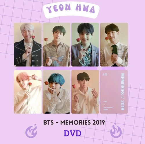 Photocards Fanmades BTS MEMORIES 2019 - DVD (frente e verso