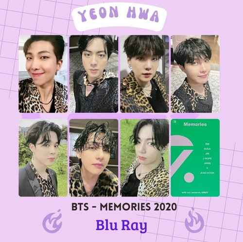 Photocards Fanmades BTS MEMORIES 2020 - Blu Ray (frente e verso