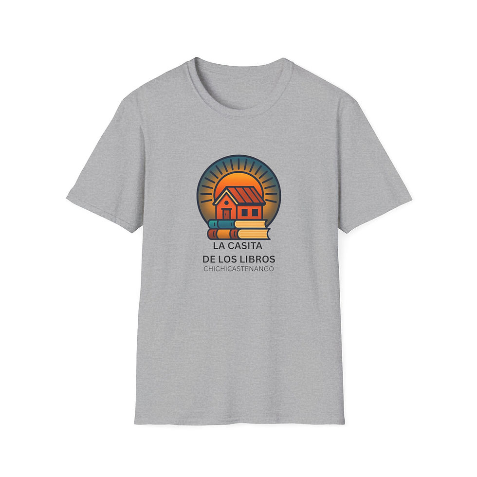 Miniatura: La Casita de Los Libros T-Shirt | Bookshop Logo Tee, Spanish Library Design