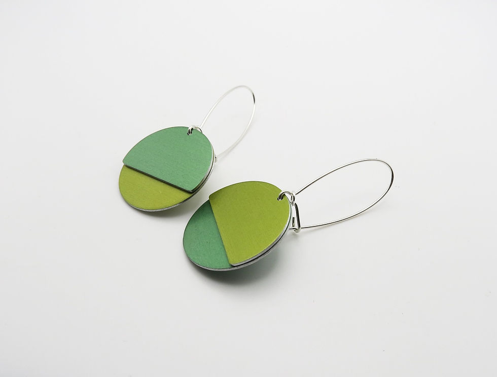 Thumbnail: Colour block earrings in green and lime