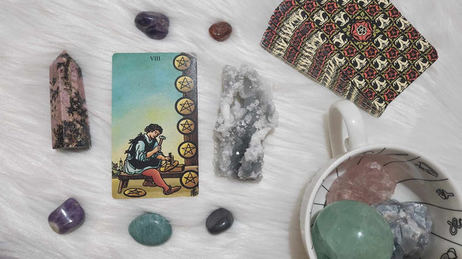 Eight of Pentacles | Symbology & Interpretations | Tarot Card Meanings