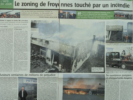 Le zoning de Froyennes touché par un incendie