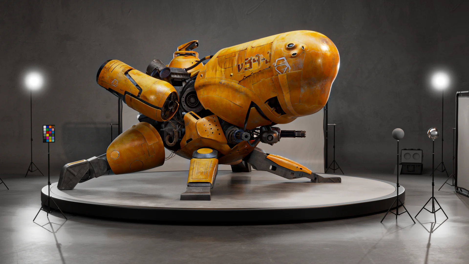 A spaceship asset modelled and textured.