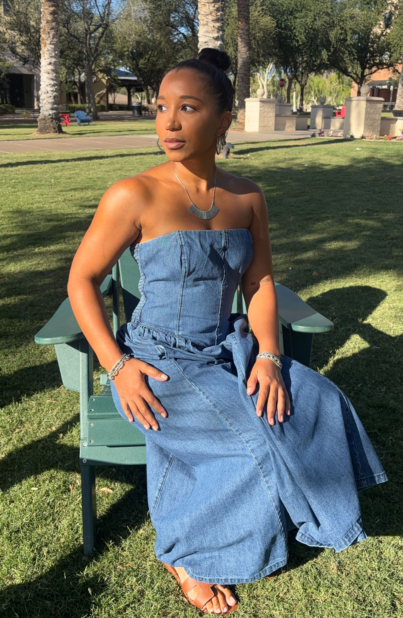Mustard Seed Adjustable Denim Dress