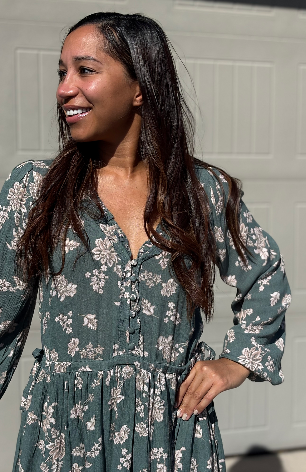 Thumbnail: Hem and Thread Mini Long Sleeve Dress