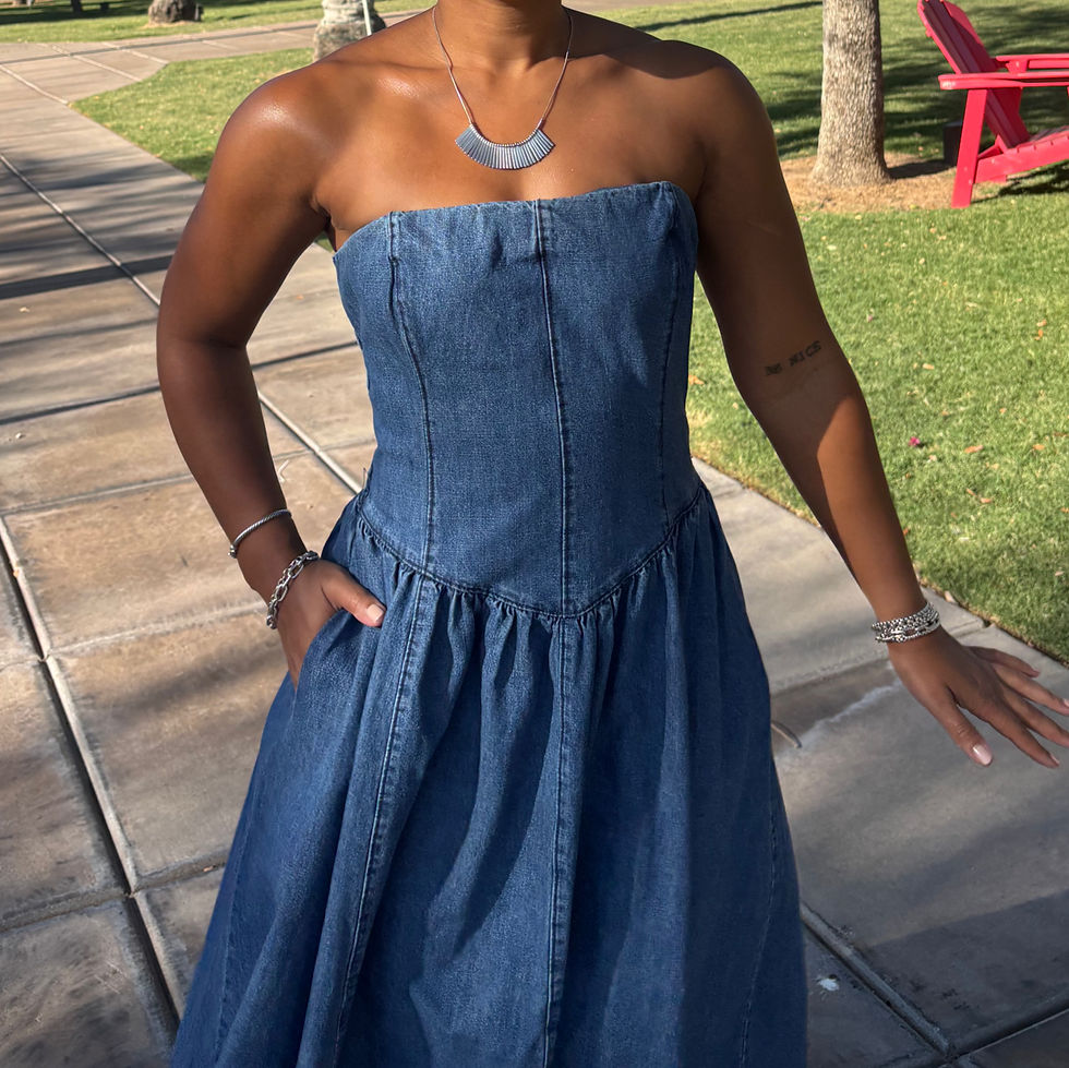 Thumbnail: Mustard Seed Adjustable Denim Dress