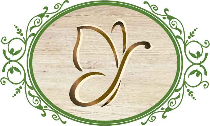 Geschenkkartenbild Firmenlogo Schmetterling auf Holztafel mit Verzierung