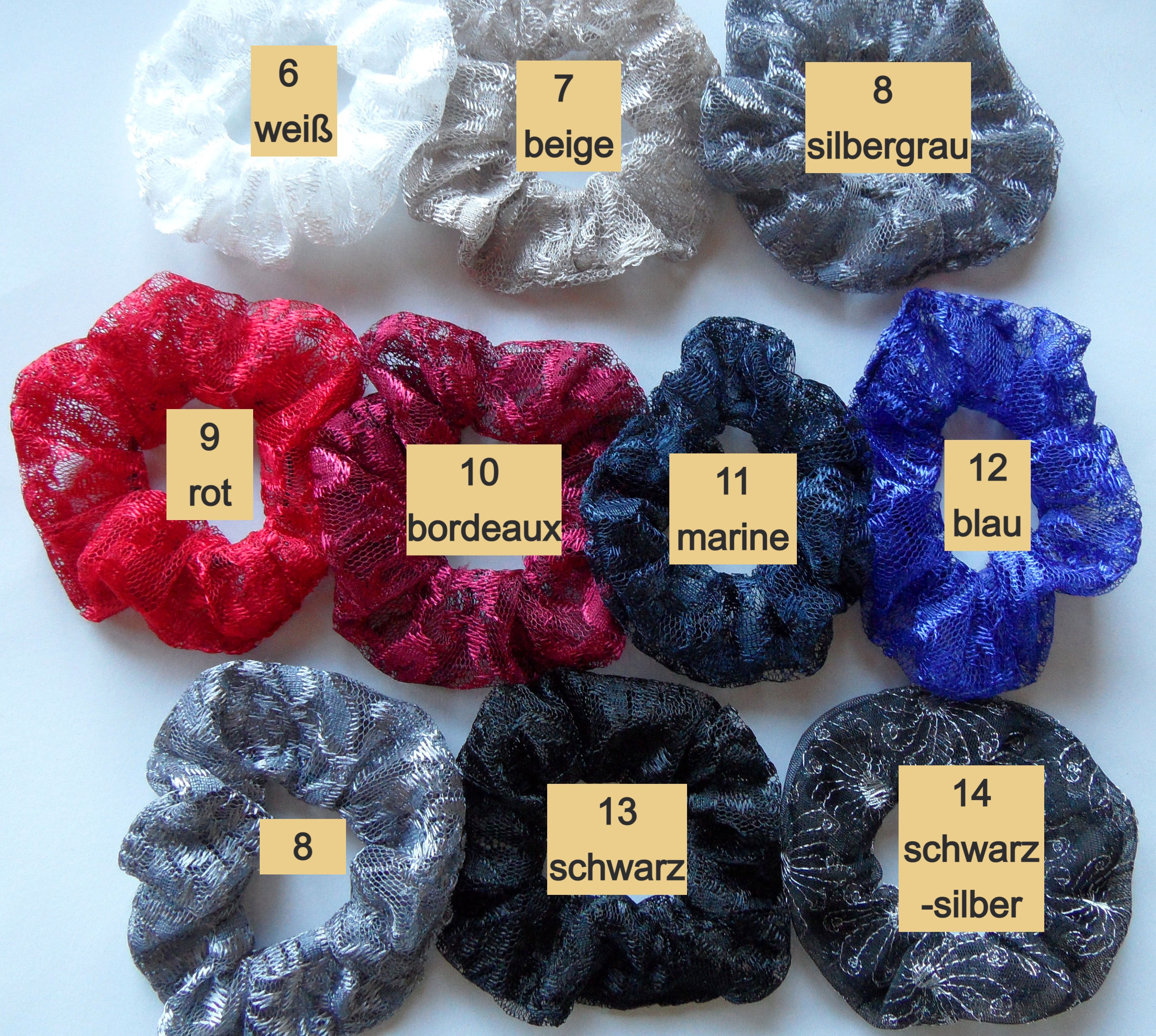 Haargummi-Modelle aus Spitze