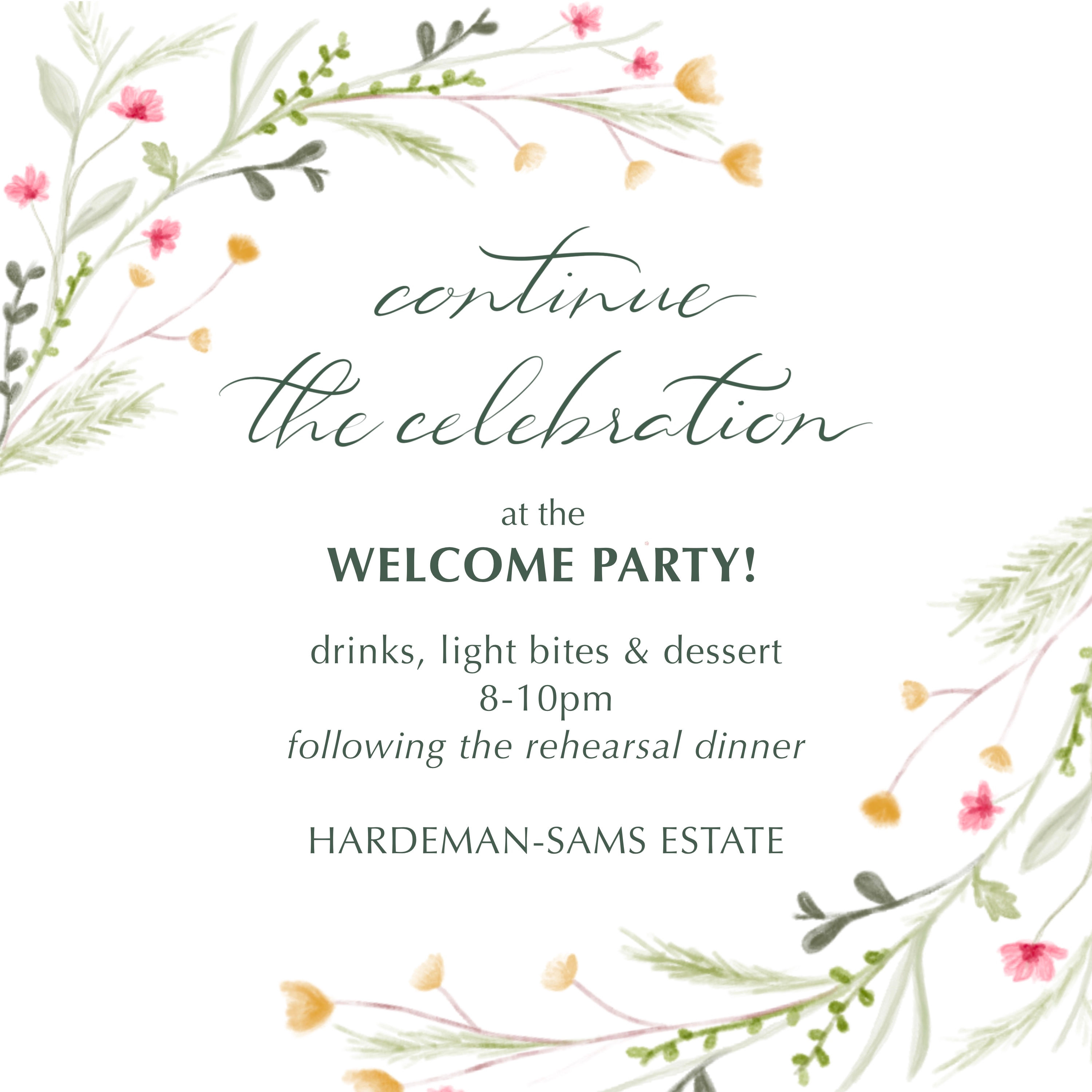 Floral Welcome Party Invite