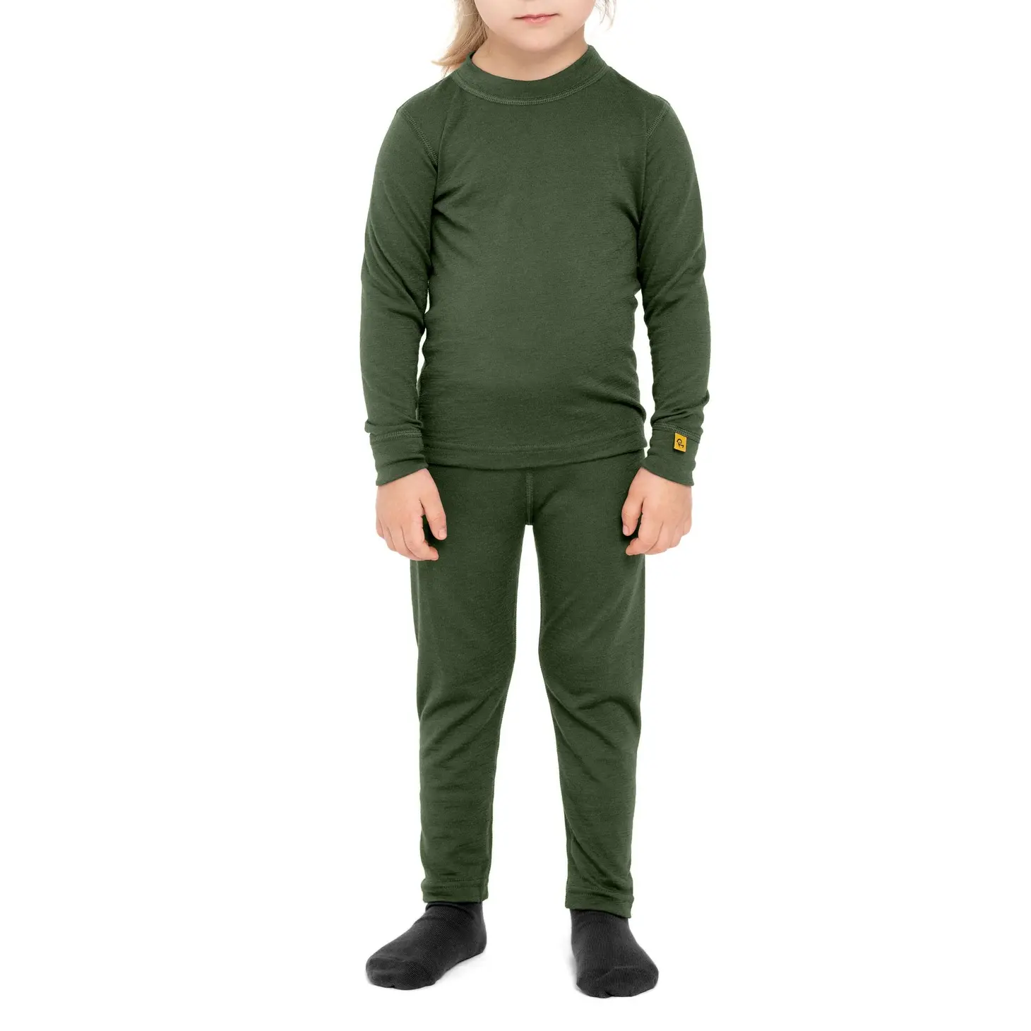 Merino Wool Baselayer Set in Dark Green