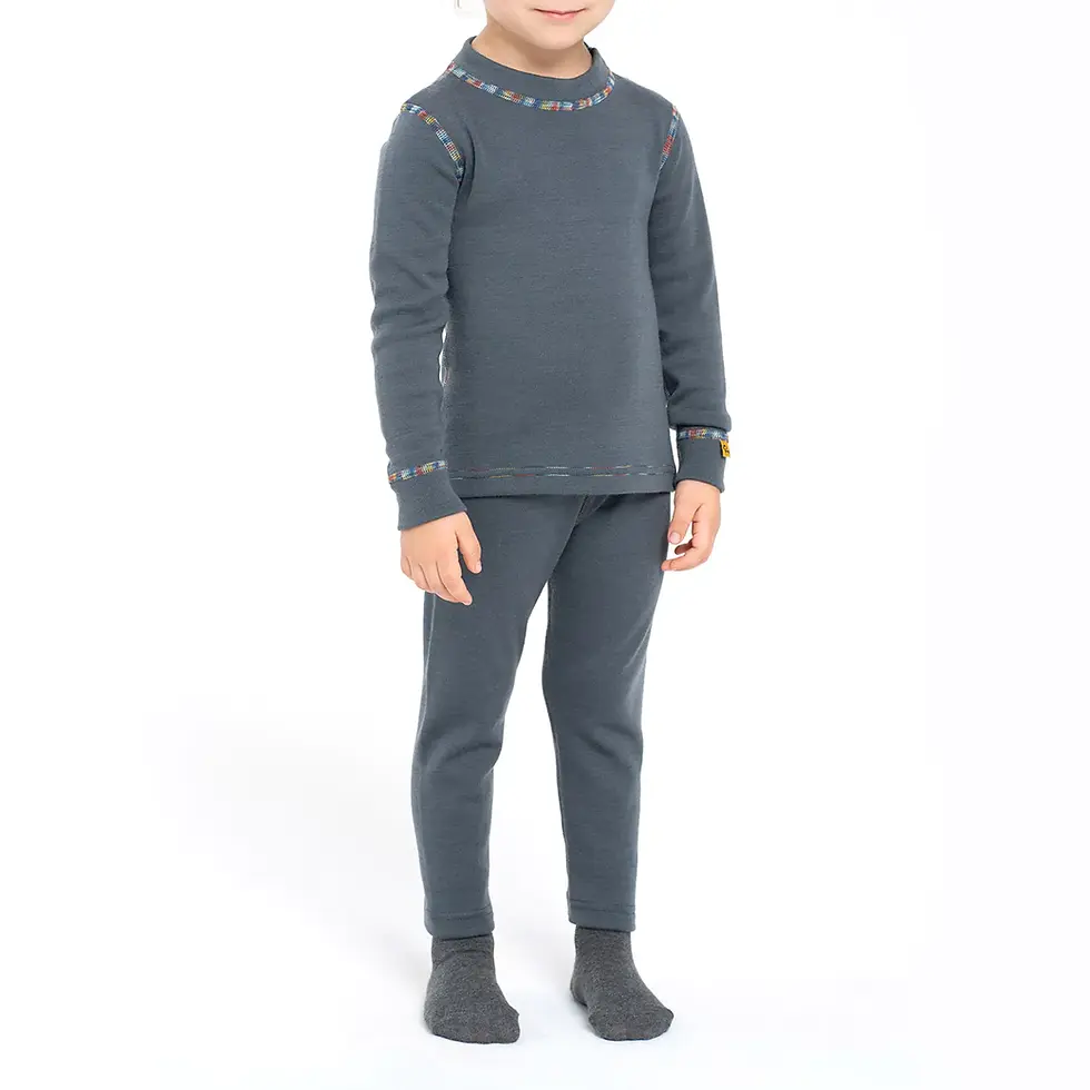 Thumbnail: Menique Merino Wool Baselayer Set in Grey (250 GSM)