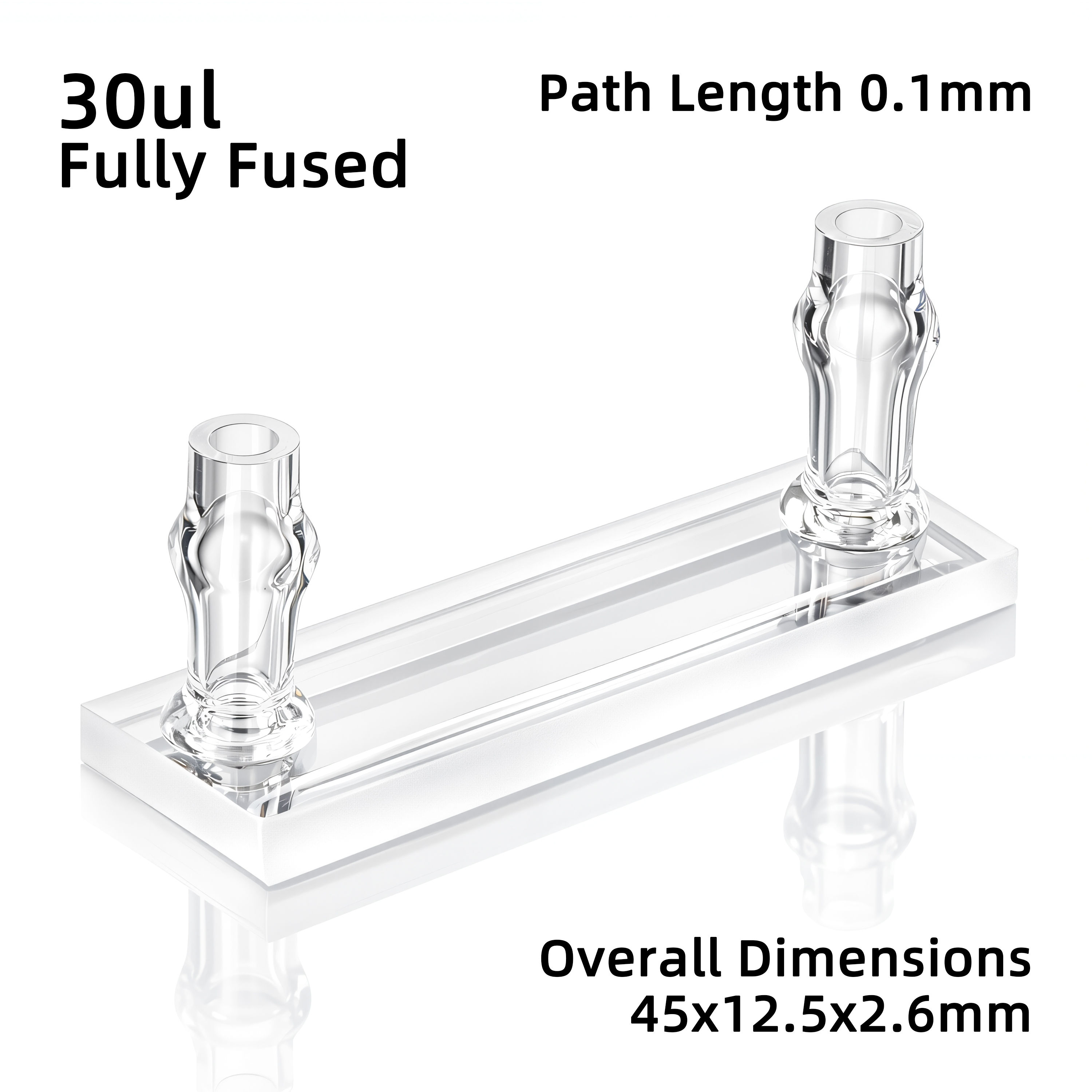0.1mm- 2mm Sub-Micro Flow Through Cell