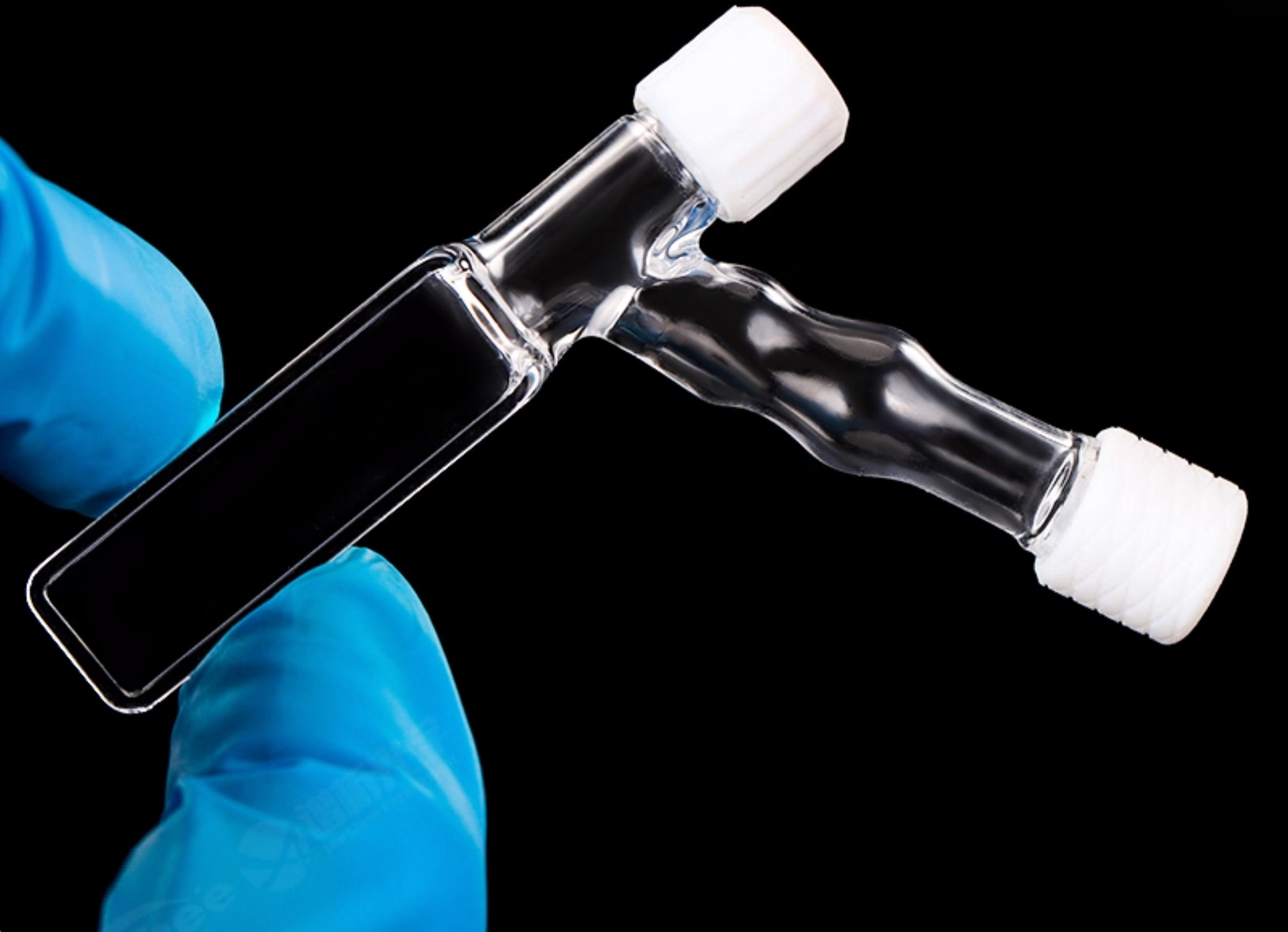 10mm Customized Dual-Channel Fluorescence Cuvette (Double-Threaded Seal)