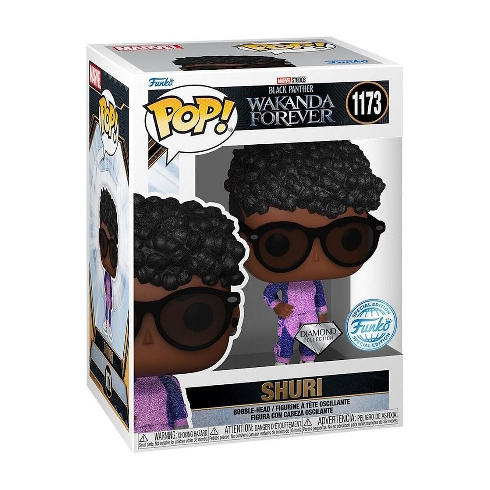 Funko POP! Marvel Wakanda Forever Shuri Diamond Limitierte Auflage, präsentiert in einer transparenten Fensterbox-Verpackung,