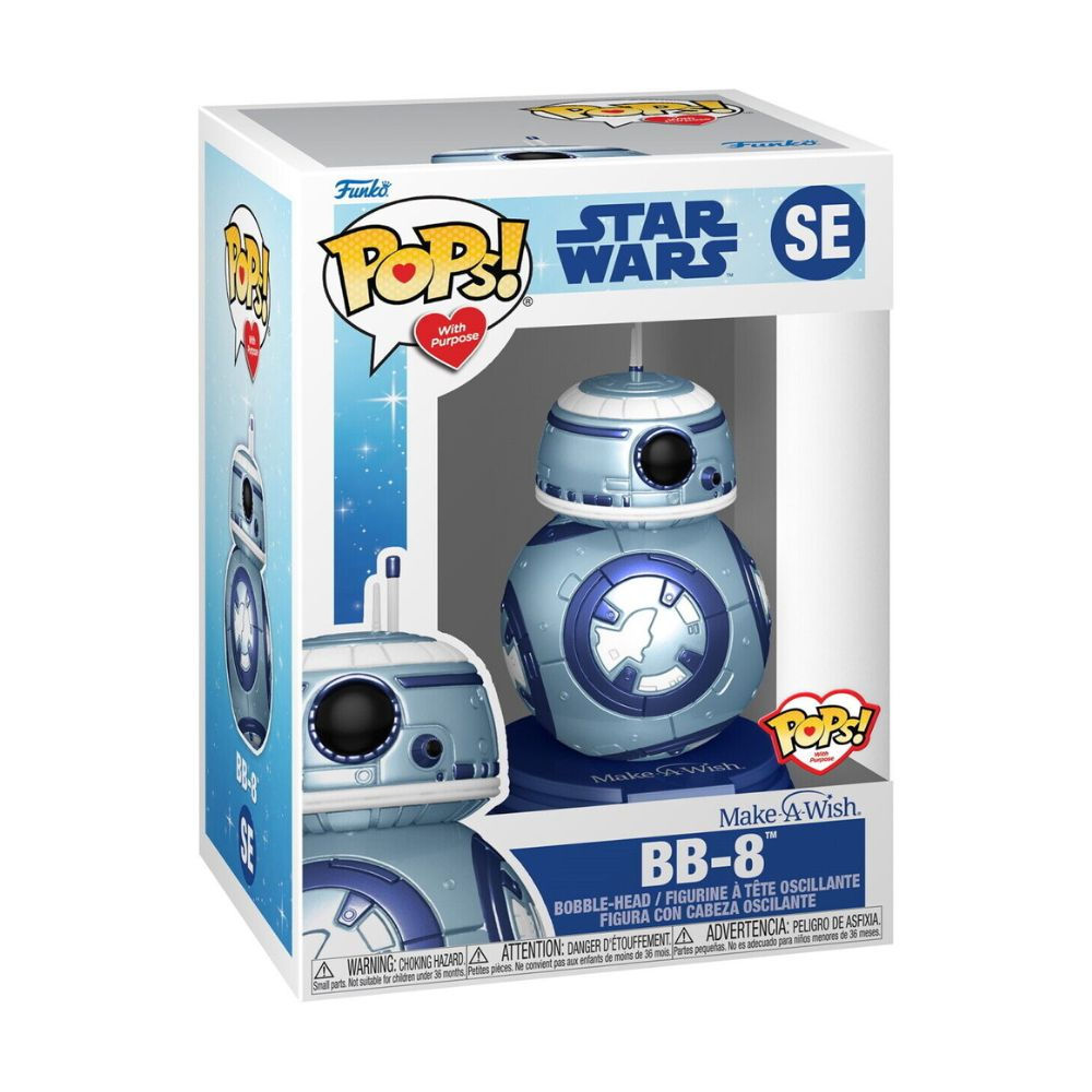 Funko POP! Star Wars BB-8 Metallisch, in Fensterbox mit dem Funko POP! Logo.