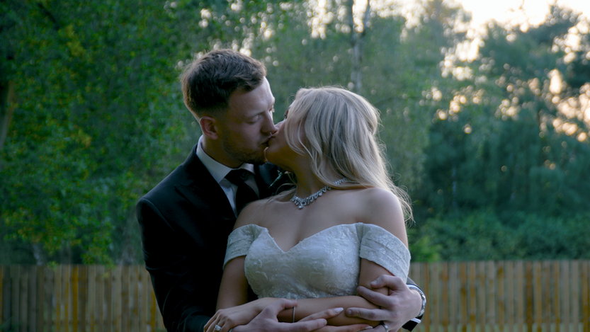 Couple kissing at Golden Hour