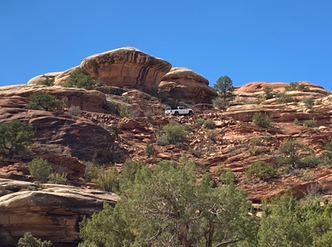 Truck driving up the permit only road