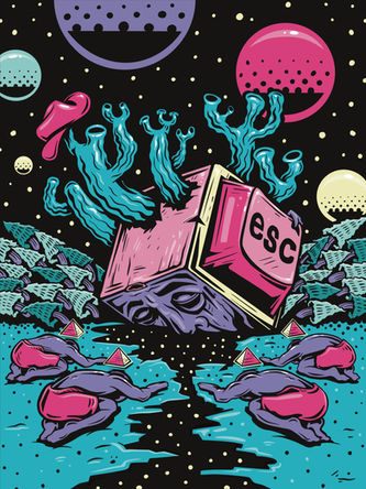 Escape Cube Poster Illustration by Brad Leiby aka 20 Arms