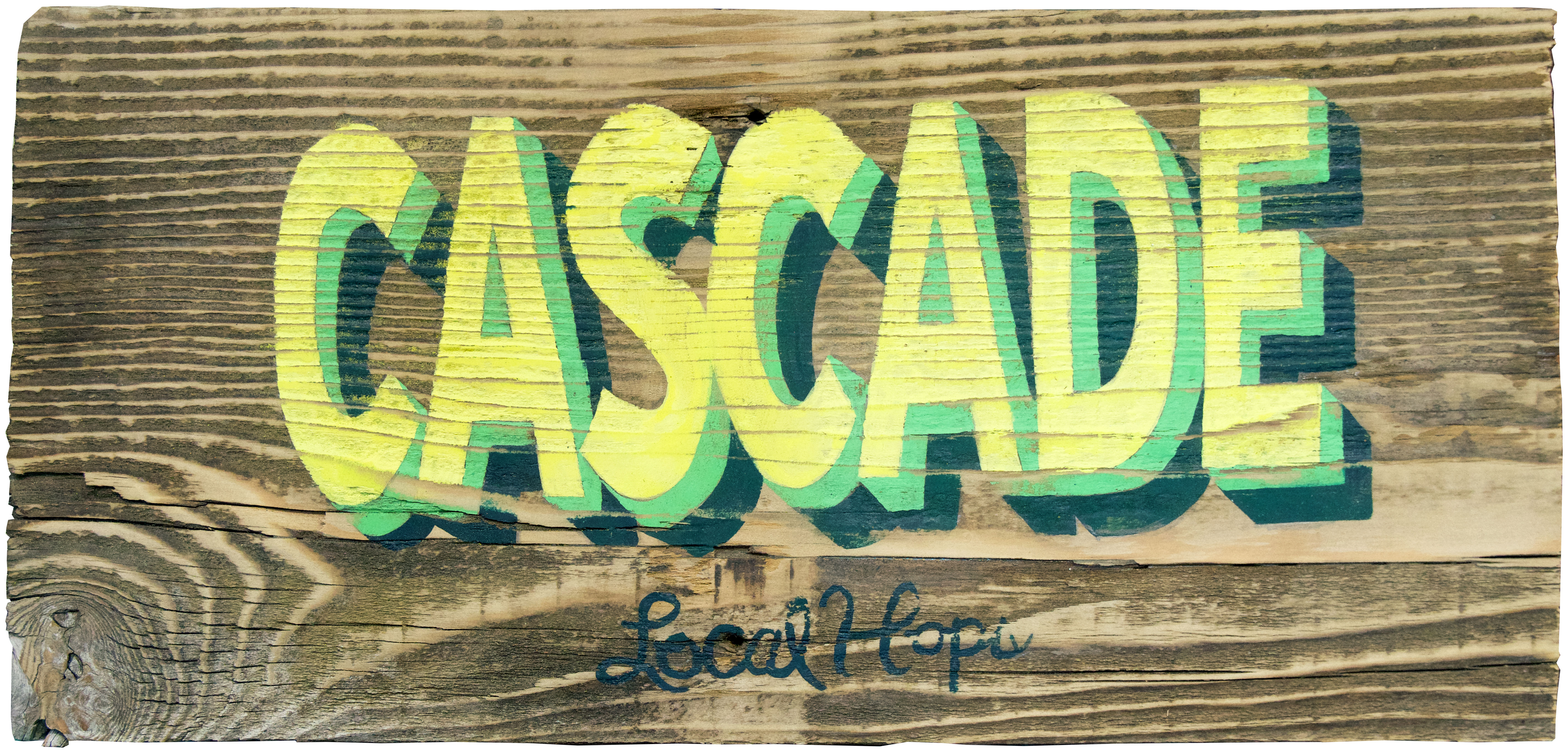 Hand Painted Sign on Barn Wood- CASCADE Hops- Beer Lovers