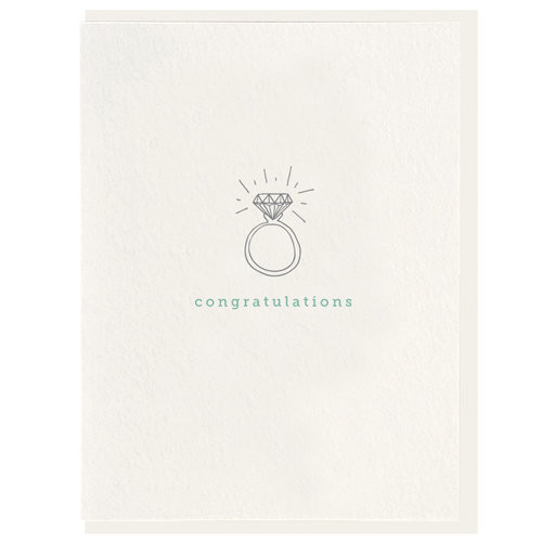 Dahlia Press "Diamond Ring Congratulations" Letterpress Notecard